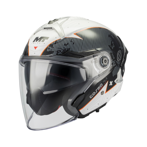 MT Helmets casco jet Cosmo SV Layout A1 blanco negro