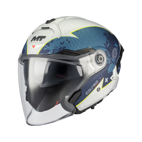 MT Helmets casco jet Cosmo SV Layout C7 azul blanco