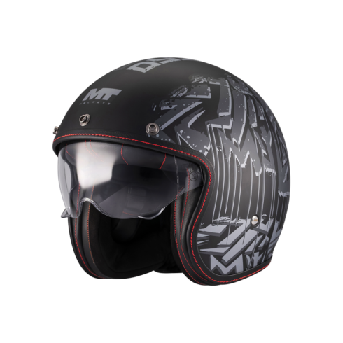 MT Helmets casco jet Le Mans 2 SV S Dystopic B12 gris negro