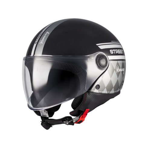 MT Helmets casco jet Street S Runway gris negro