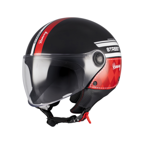 MT Helmets casco jet Street S Runway rojo negro