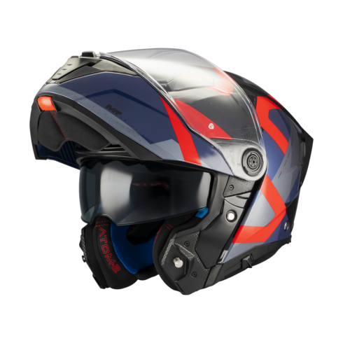 MT Helmets casco modular Atom 2 SV Dexter B15 azul rojo