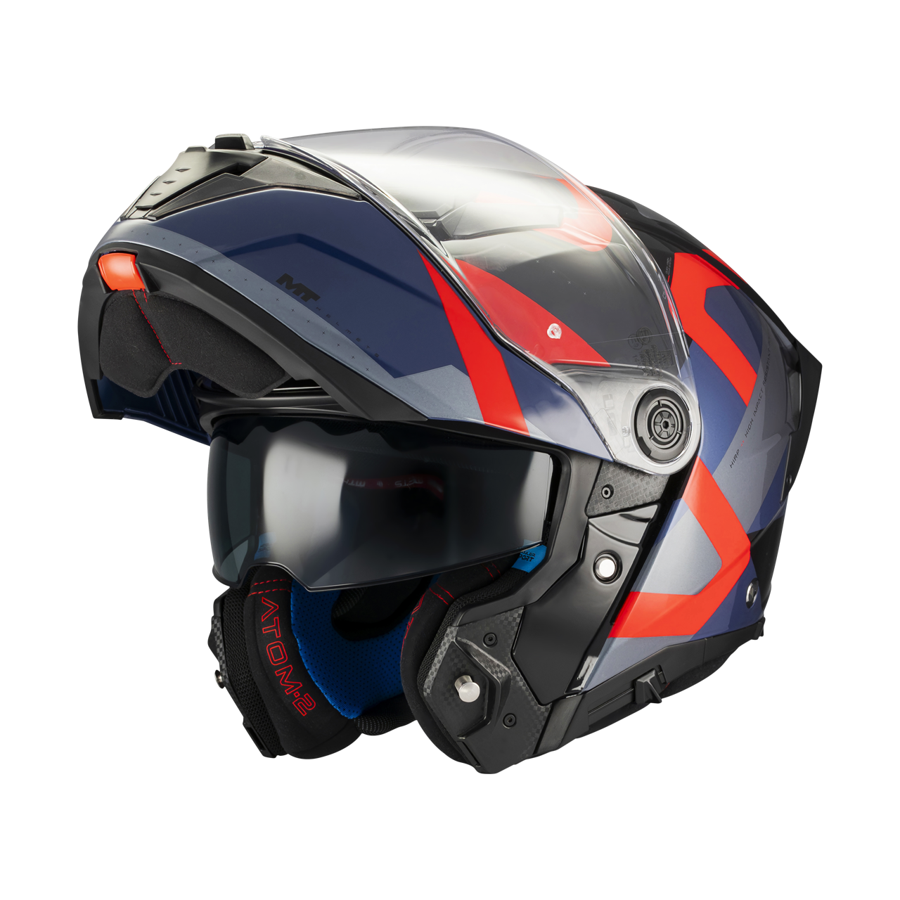 MT Helmets casco modular Atom 2 SV Dexter B15 azul rojo