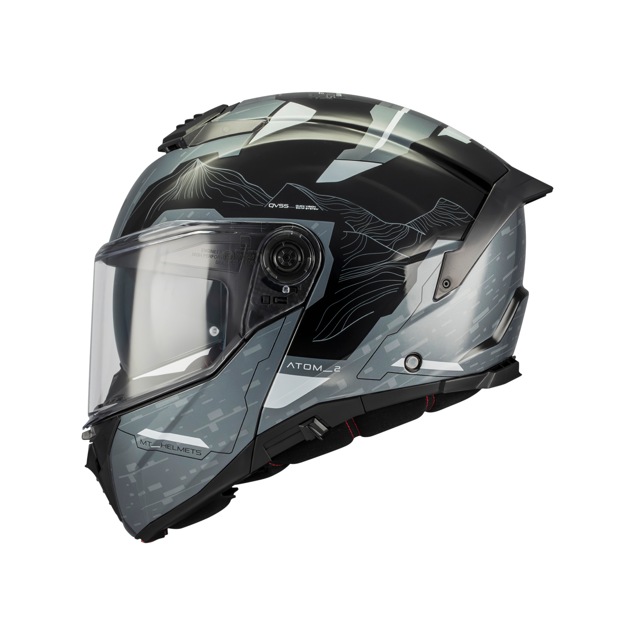 MT Helmets casco modular Atom 2 SV Highlands C2 titanio - Imagen 2