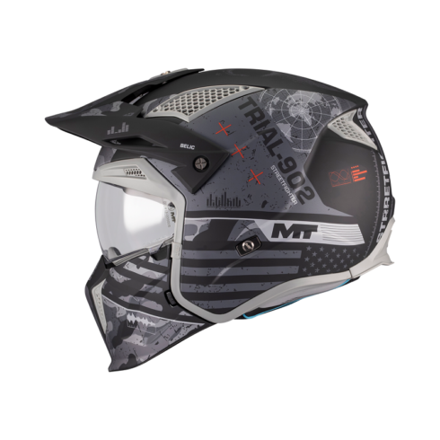 MT Helmets casco trial Streetfighter SV S Belic B2 gris