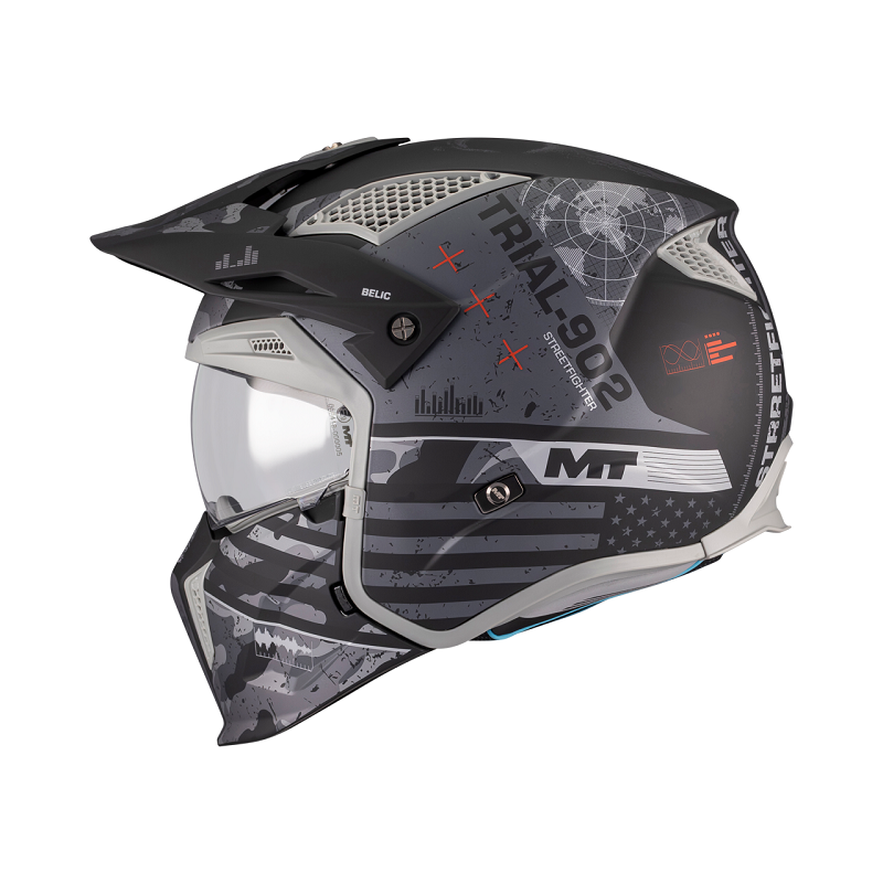 MT Helmets casco trial Streetfighter SV S Belic B2 gris