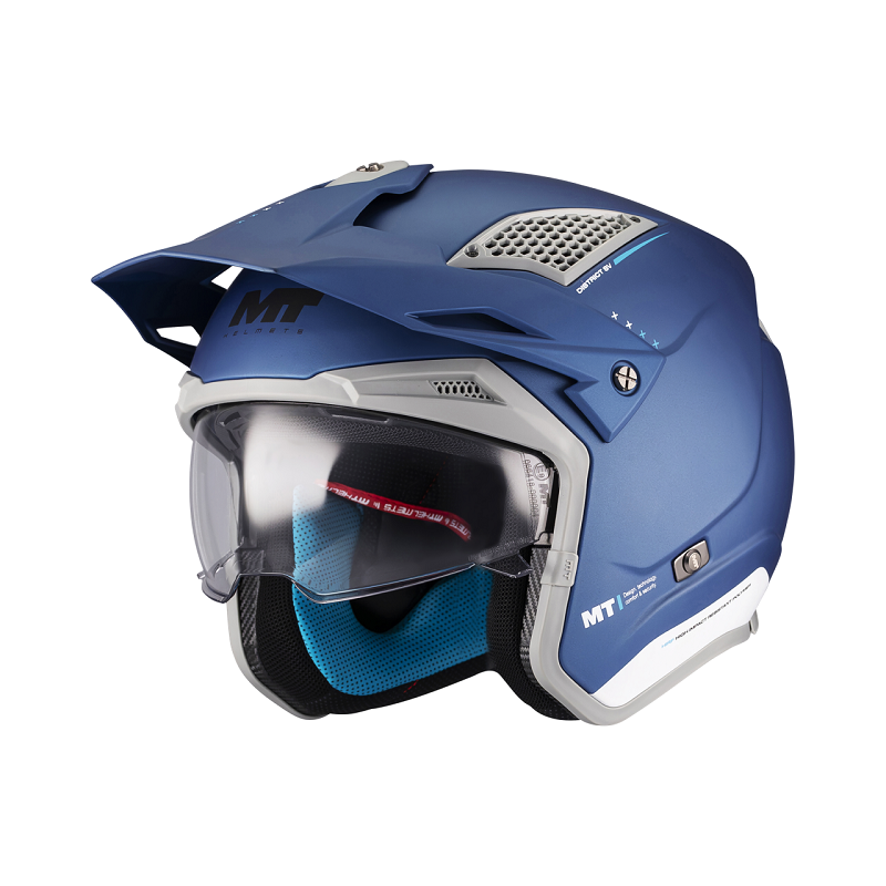 MT Helmets casco jet District Soul C7 azul mate - Imagen 2