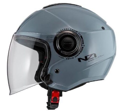 NZI casco jet Civic Solid gris nardo