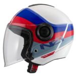 NZI casco jet Civic Sunset azul rojo