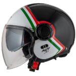 NZI casco jet Ringway 2 Duo Skyline negro blanco Italia