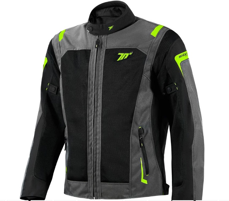 Seventy Degrees chaqueta moto JT66 Sahara negra gris amarillo