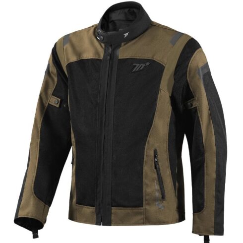 Seventy Degrees chaqueta moto JT66 Sahara negra marrón