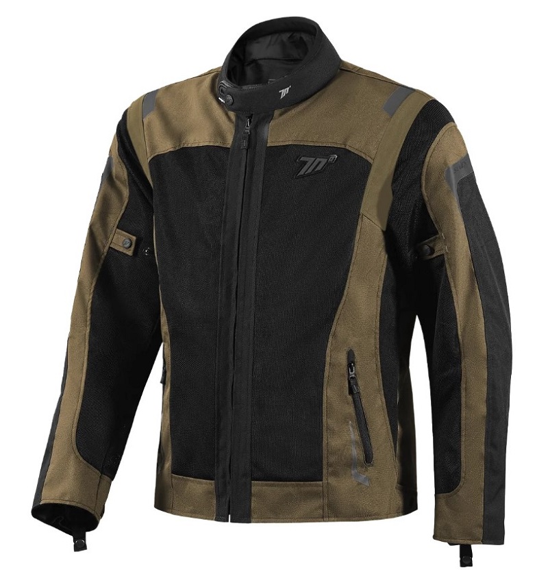 Seventy Degrees chaqueta moto JT66 Sahara negra marrón