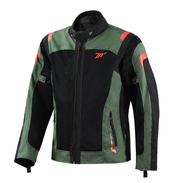 Seventy Degrees chaqueta moto JT66 Sahara negra verde naranja
