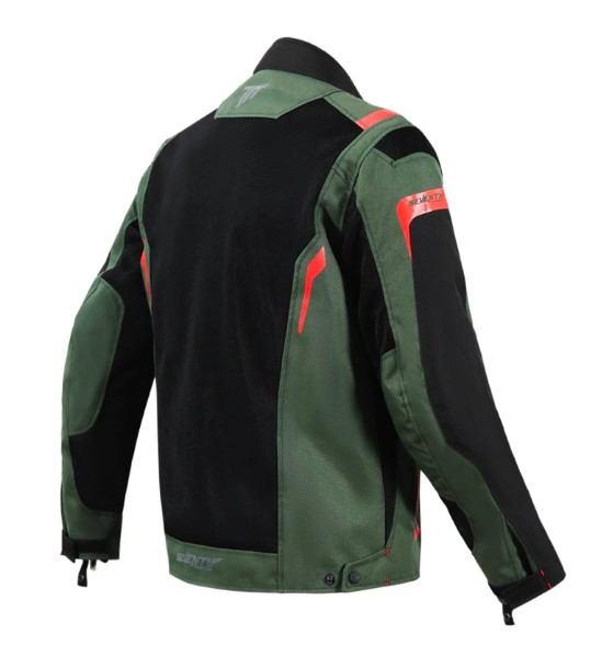 Seventy Degrees chaqueta moto JT66 Sahara negra verde naranja - Imagen 2