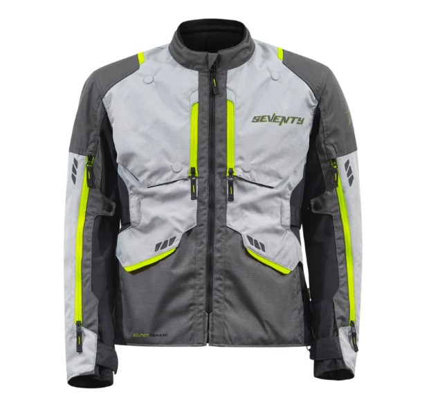 Seventy Degrees chaqueta moto JT67 Tanami gris amarillo - Imagen 2