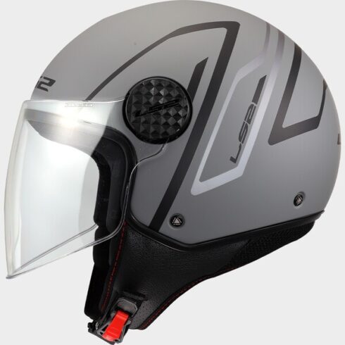 LS2 casco moto jet Sphere lux II Minim gris negro