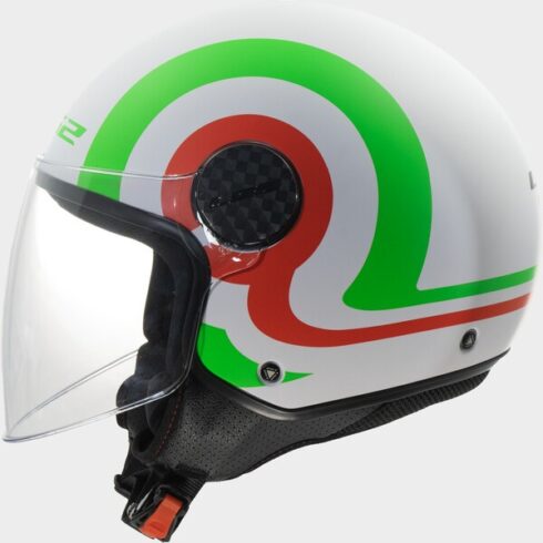 LS2 casco moto jet Sphere lux II Urby verde rojo