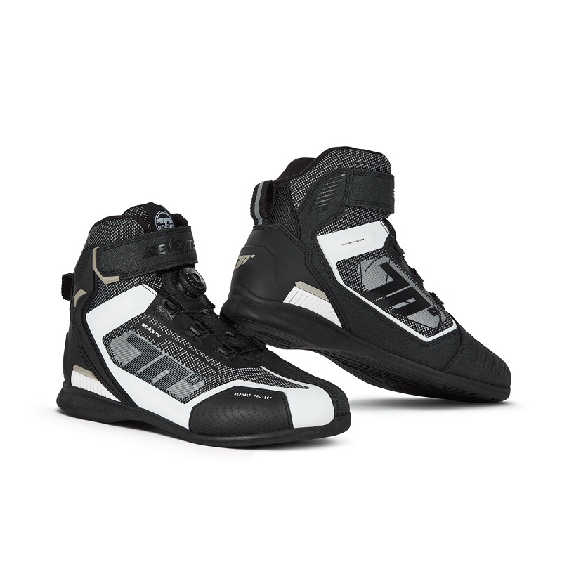 Seventy Degrees zapatilla moto BR3 Veloce Pro negro blanco