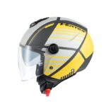 Unik casco jet Vertex DV gafa solar Bricks amarillo