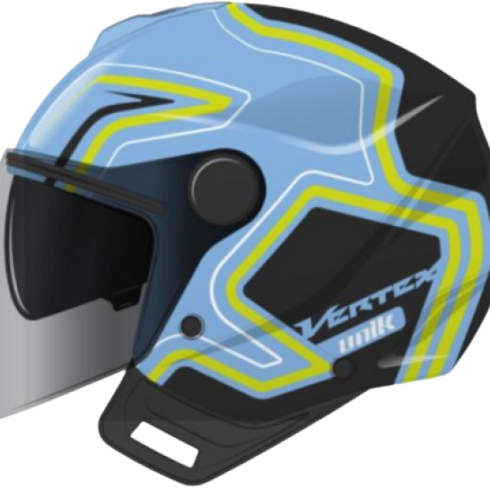 Unik casco jet Vertex DV gafa solar Circuit azul