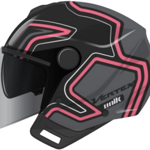 Unik casco jet Vertex DV gafa solar Circuit rosa