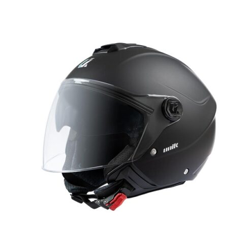 Unik casco jet Vertex DV gafa solar negro mate
