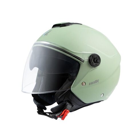 Unik casco jet Vertex DV gafa solar verde oliva