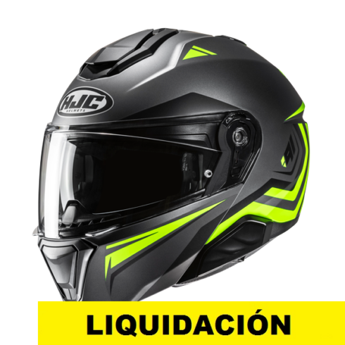 HJC Casco moto modular I91 Tricus MC3HSF gris amarillo