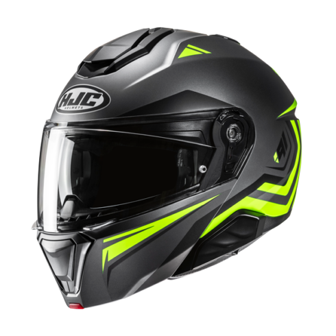 HJC Casco moto modular I91 Tricus MC3HSF gris amarillo