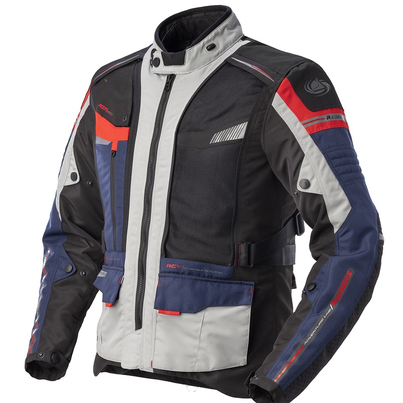 Rainers chaqueta moto tricapa Trivor azul rojo - Imagen 4