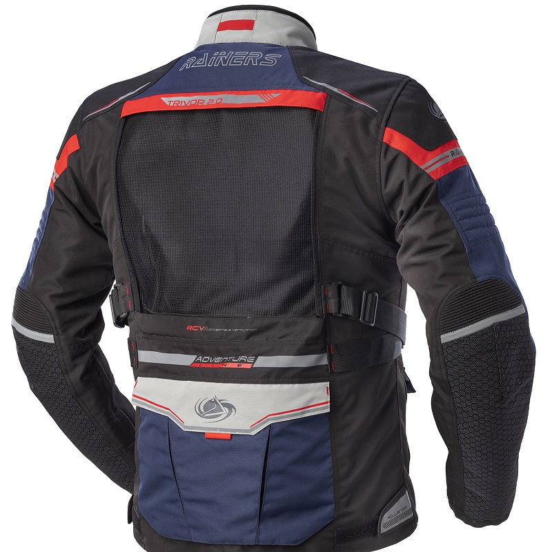 Rainers chaqueta moto tricapa Trivor azul rojo - Imagen 5