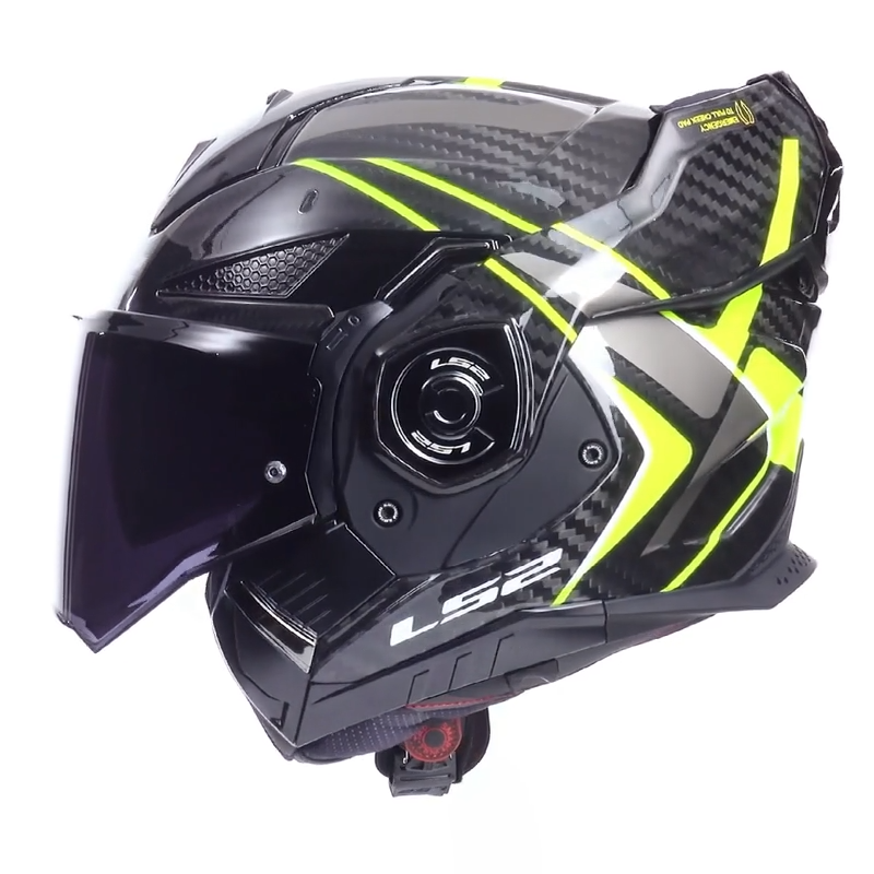 LS2 casco moto modular FF901 Advant X Carbon Future II amarillo - Imagen 2