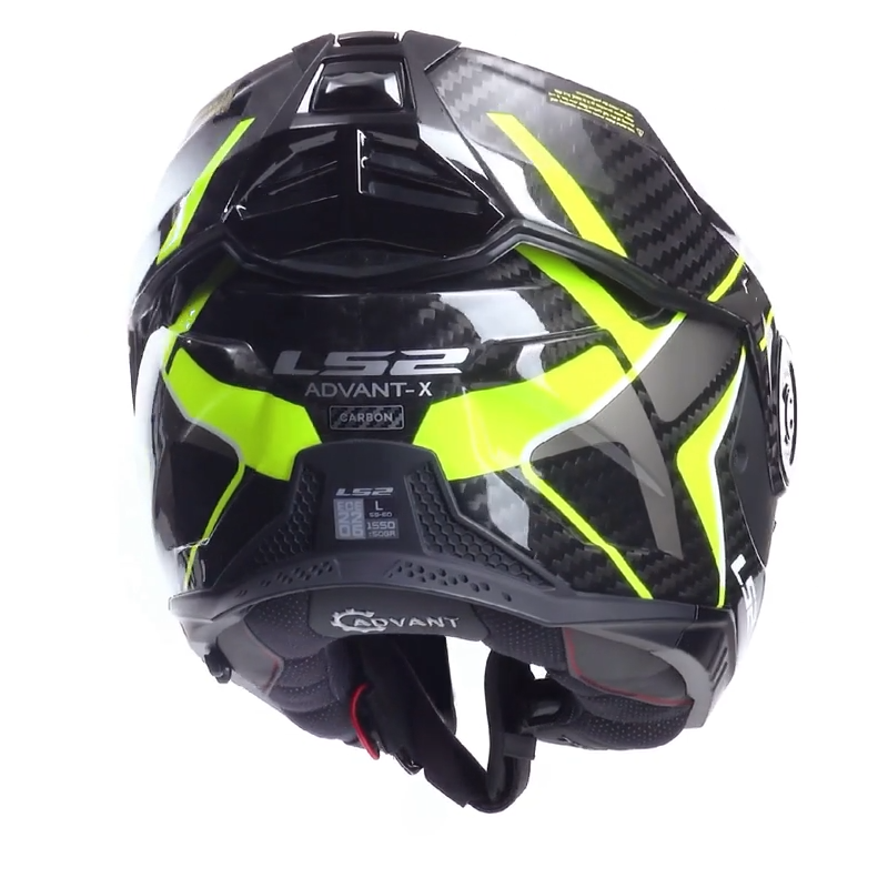 LS2 casco moto modular FF901 Advant X Carbon Future II amarillo - Imagen 3