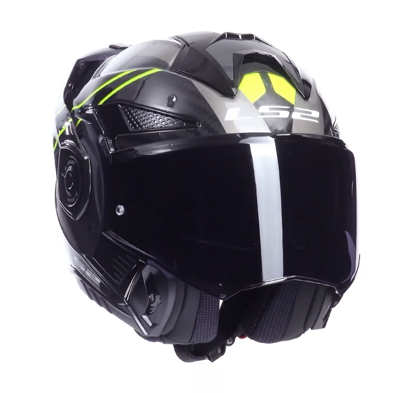 LS2 casco moto modular FF901 Advant X Carbon Future II amarillo - Imagen 4