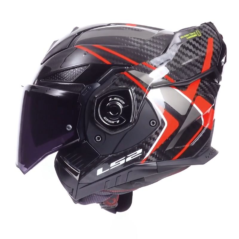 LS2 casco moto modular FF901 Advant X Carbon Future II rojo - Imagen 2