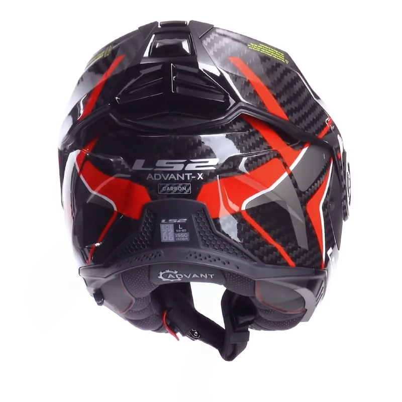 LS2 casco moto modular FF901 Advant X Carbon Future II rojo - Imagen 3