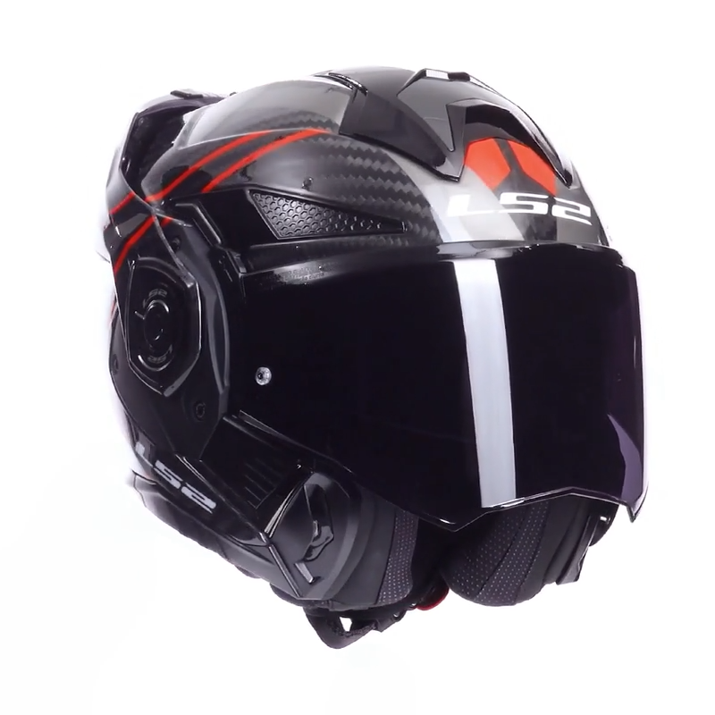 LS2 casco moto modular FF901 Advant X Carbon Future II rojo - Imagen 4