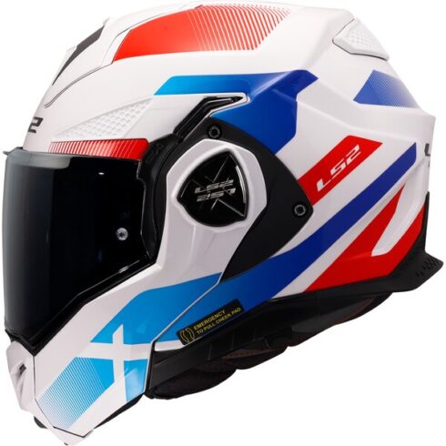 LS2 casco moto modular FF901 Advant X Nova blanco azul rojo
