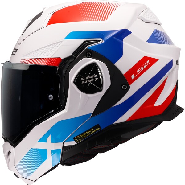 LS2 casco moto modular FF901 Advant X Nova blanco azul rojo