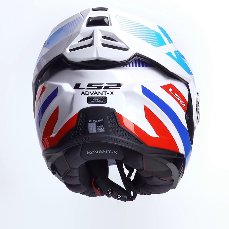 LS2 casco moto modular FF901 Advant X Nova blanco azul rojo - Imagen 3