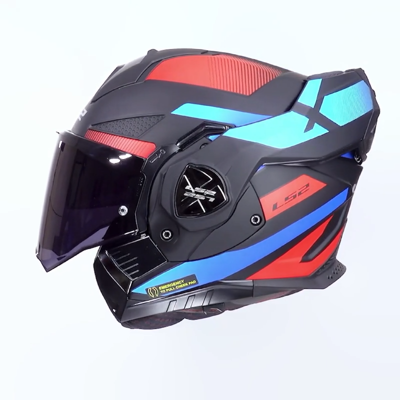LS2 casco moto modular FF901 Advant X Nova azul rojo - Imagen 2