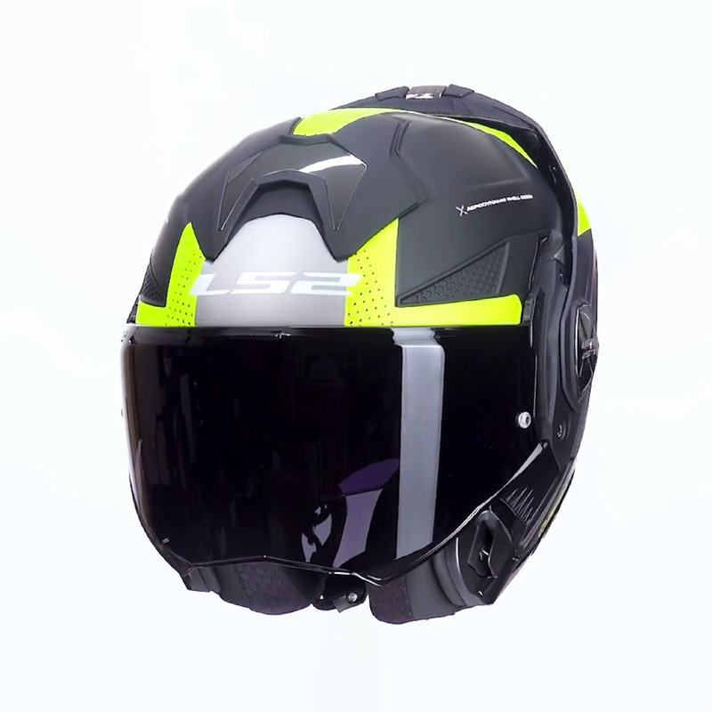 LS2 casco moto modular FF901 Advant X Oblivion amarillo - Imagen 2