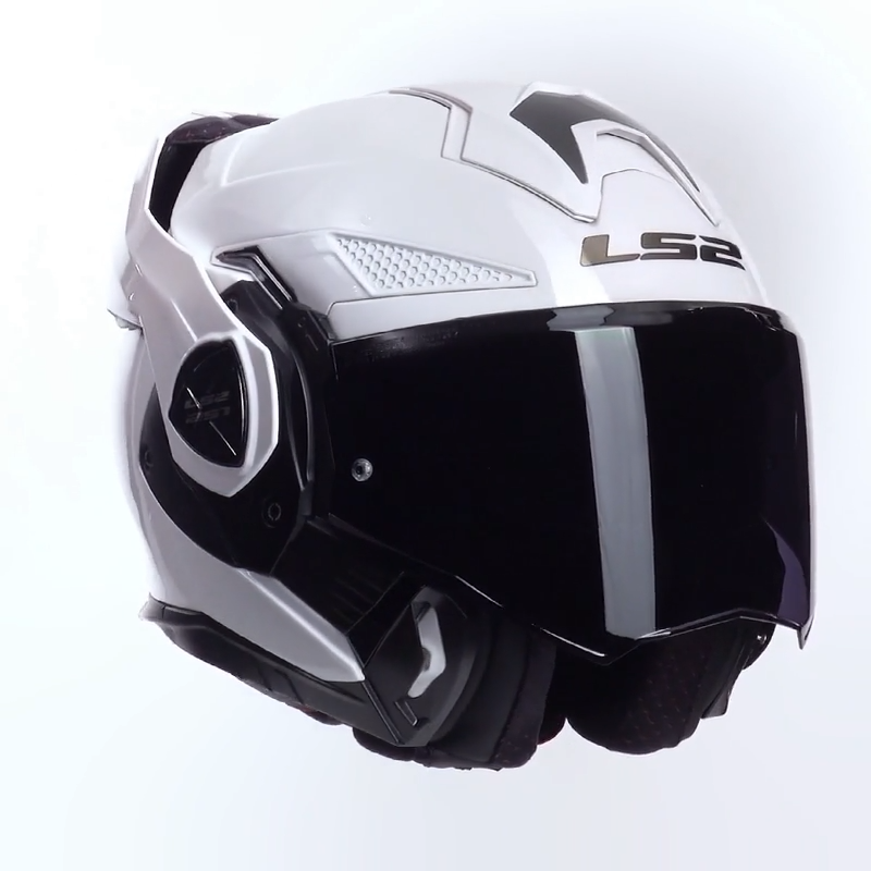 LS2 casco moto modular FF901 Advant X Solid blanco - Imagen 4