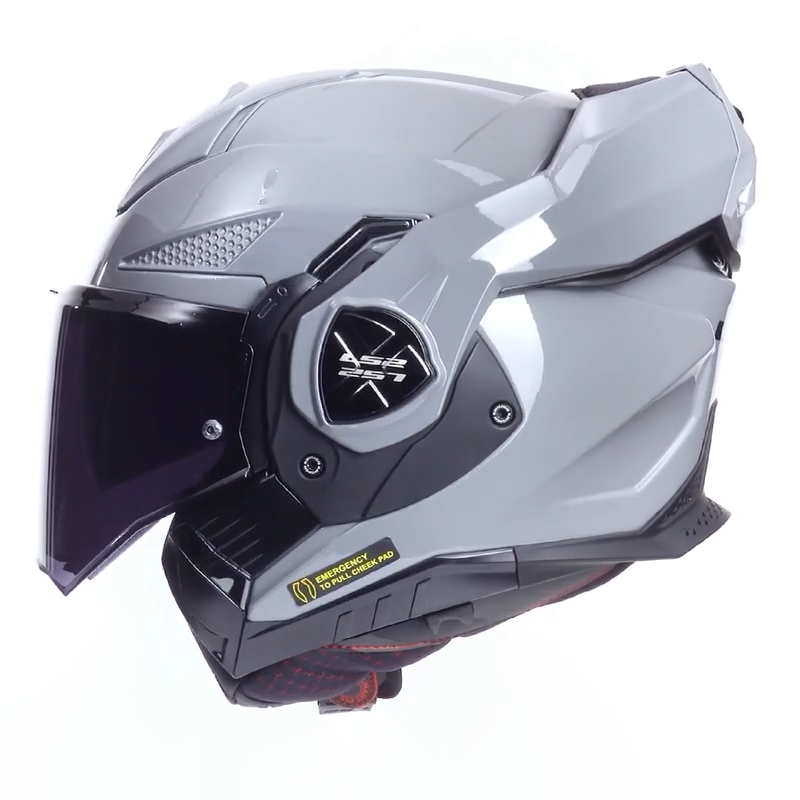 LS2 casco moto modular FF901 Advant X Solid gris nardo - Imagen 2
