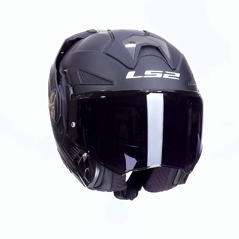 LS2 casco moto modular FF901 Advant X Solid negro mate - Imagen 2