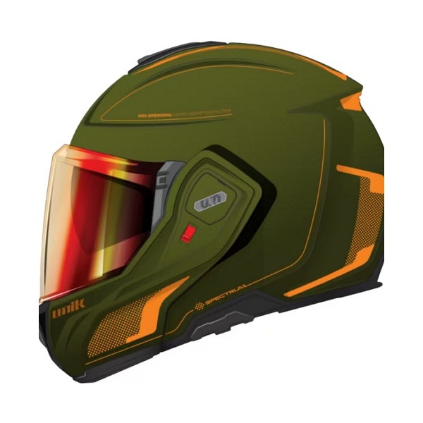 Unik casco modular 180º Spectrum DV Dotty naranja verde - Imagen 2