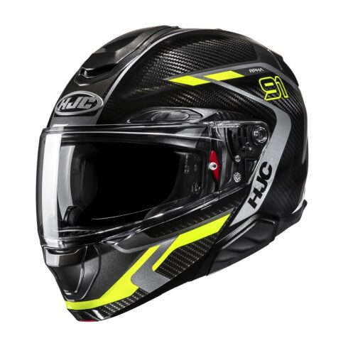 HJC casco moto modular RPHA 91 Carbon Lagos MC3H amarillo
